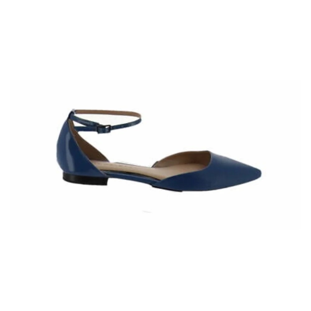 H by Halston Leather Flats Adjustable Strap Layla Indigo size 8